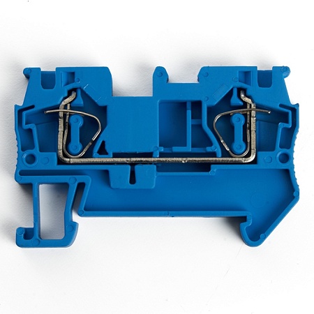 Зажим пружинный, 2-проводной проходной ЗНИ - 2,5 (JXB ST 2,5), синий STEKKER - фото