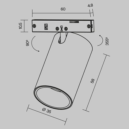 Трековый светильник Technical FOCUS LED TR187-1-5W3K-M-BW - фото