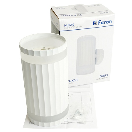 Светильник  настенный Feron HL3690 OLYMPUS 12W, 230V, 2*GX53,  белый IP20 - фото