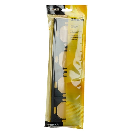 Рамка STEKKER, PFR00-5004-05 4-местная, серия Эмили, черный уголь, soft touch - фото