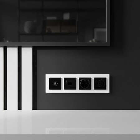 ТВ-розетка оконечная (черный акрил) W1183048 - фото