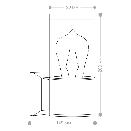 Светильник садово-парковый Feron DH1301, на стену вверх, E27 230V, черный - фото