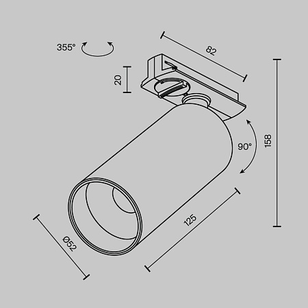 Трековый светильник Technical FOCUS LED TR021-1-12W4K-W-BBS - фото