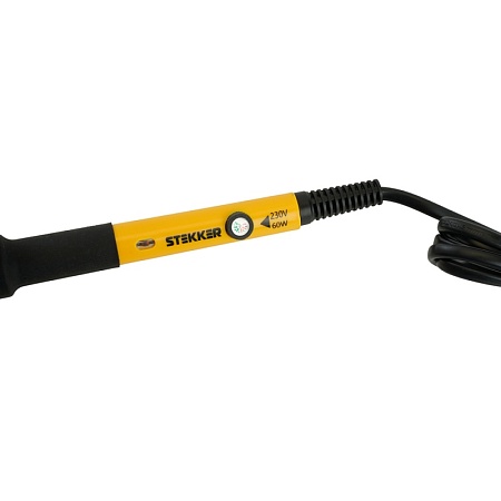 Паяльник с регулировкой температуры до450С с керам.нагревателем,60Вт,долговечное жало,230В, STEKKER PLE602-60 - фото