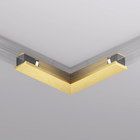 TR5723-SB Электрический коннектор для трека SHINE BASE 90° потолок-потолок, сатинированная латунь, алюминий - фото