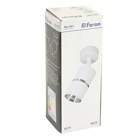 Светильник Feron ML1861 ZEN  настенно-потолочный под лампу GU10, белый, хром - фото
