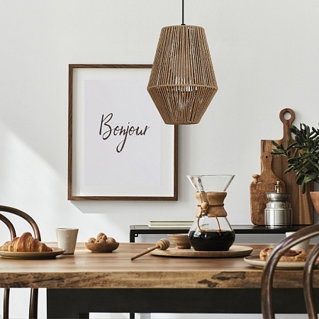 Светильник подвесной бежевый/черный E27 1*40W SLE6025-613-01 - фото