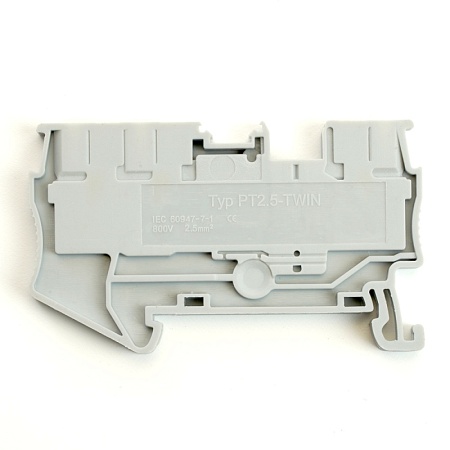 Зажим пружинный, 3-проводной проходной ЗНИ - 2,5 , JXB PT 2.5 TW , серый LD573-1-25 - фото