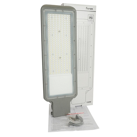 Светодиодный уличный консольный светильник Feron SP3024 150W 5000K 230V, серый - фото
