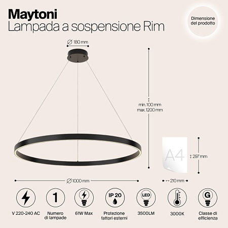 Подвесной светильник Maytoni Rim MOD058PL-L54B3K - фото