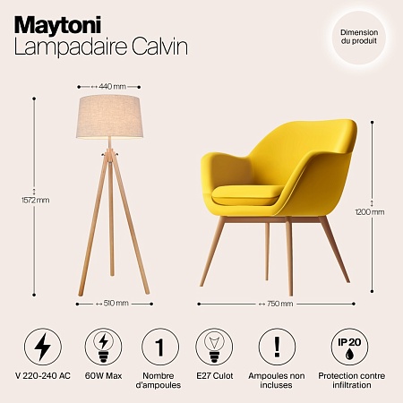 Напольный светильник (торшер) Maytoni Calvin Z177-FL-01-BR - фото