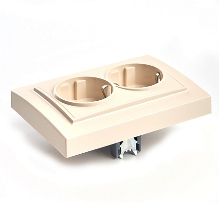 Рамка 2-местная горизонтальная STEKKER, PFR00-9002-02, серия Эрна, слоновая кость - фото