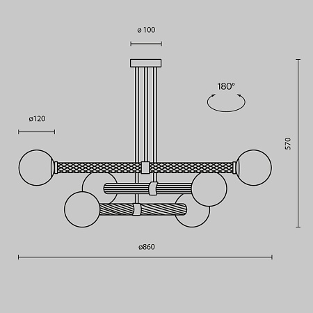 Подвесной светильник Maytoni TEATRO MOD287PL-06BS - фото