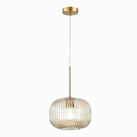 Подвес ST-Luce Латунь/Коньячный E27 1*60W SL1154.313.01 - фото