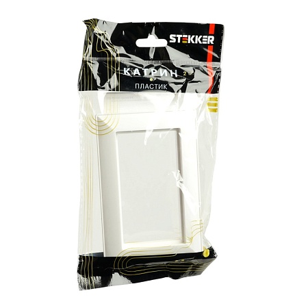 Рамка  2-местная (без перемычки),  пластик, STEKKER, PFR00-7012-01, серия Катрин, белый - фото