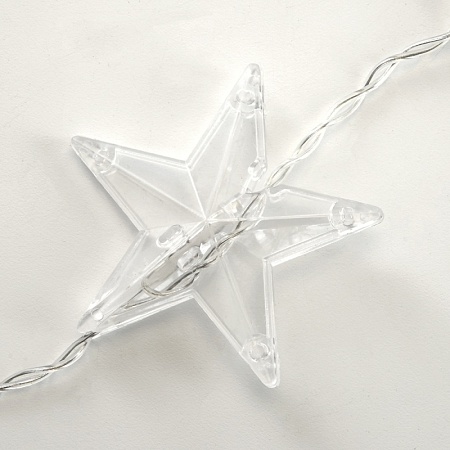 Светодиодная гирлянда Feron CL25 занавес Звездочки  2*1м  + 3м 2700K с контроллером, c питанием от сети 230V, прозрачный шнур - фото