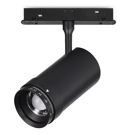 Магнитный трековый светильник ZOOM Черный LED 1*12W 4000K Lm Ra90 10-55° IP20 D50xH160 ST357.446.12 - фото