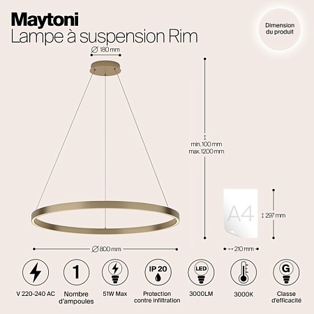 Подвесной светильник Maytoni Rim MOD058PL-L42BS3K - фото