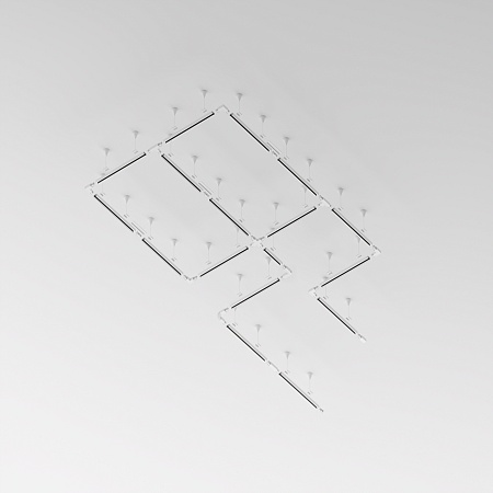 Трековая система Technical накладная трехфазная белая 200x200 TS-P-200-TR029-3-26W4K-S-W