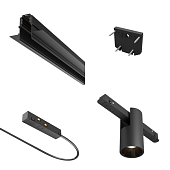 Трековая система Technical встраиваемая магнитная чёрная 350x175 TS-P-350-TR122-4-7W-DS-B