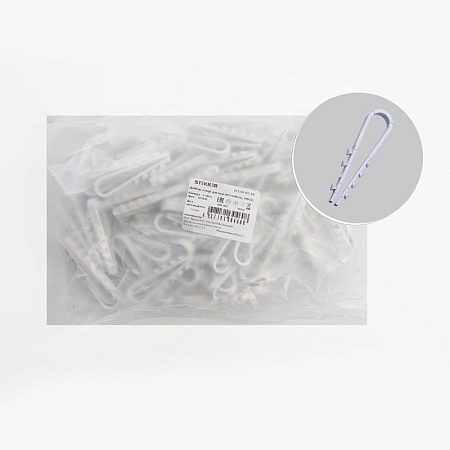 Дюбель-хомут для круглого кабеля (5-10мм), STEKKER DCL00-05-10, полипропилен, белый (100шт.) - фото