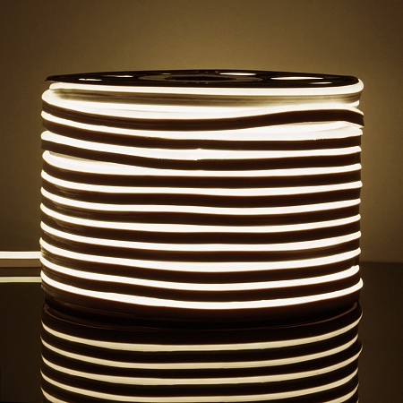 Светодиодный гибкий неон 220 В 9.6 Вт/м 120 Led/м 2835 IP67, односторонний дневной белый 4200 K, 50 м Гибкий неон 220V 9,6W 120Led 2835 IP67 односторонний дневной белый, 50 м Elektrostandard - фото