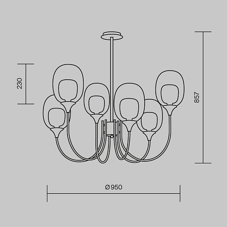 Подвесной светильник Maytoni Aura MOD016PL-06BS - фото