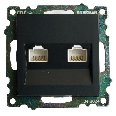 Розетка 1-местная с/з STEKKER, PST16-9016-02, 250В, 16А с USB+ type C, серия Эрна, слоновая кость - фото