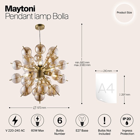 Подвесной светильник Maytoni Bolla MOD133PL-06BS - фото