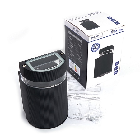 Светильник садово-парковый Feron DH1701, на стену вверх,  GU10 230V, черный - фото