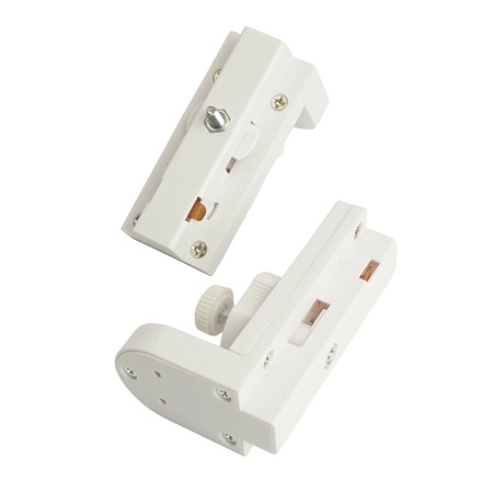 Коннектор (адаптер для установки Т8 лампы цоколь G13) для шинопровода, белый LD1016 - фото