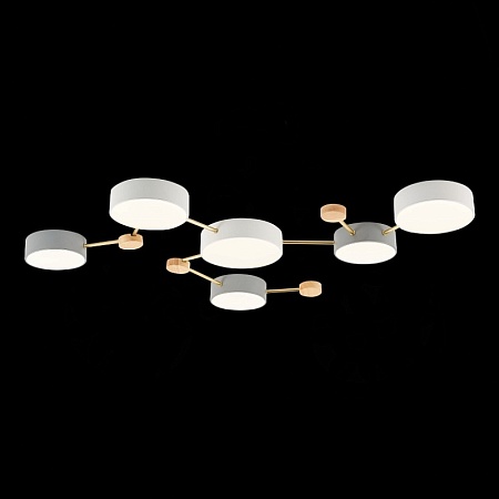 Светильник потолочный Золотистый, Светлое дерево/Белый, Серый LED 6*15W 4000K SLE600102-06 - фото