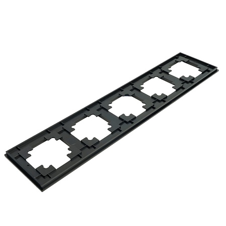 Рамка 5-местная, металл, STEKKER, MFR00-7005-05, серия Катрин, черный - фото