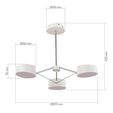 Светильник потолочный Белый, Хром/Белый LED 3*10W SLE6005-502-03 - фото
