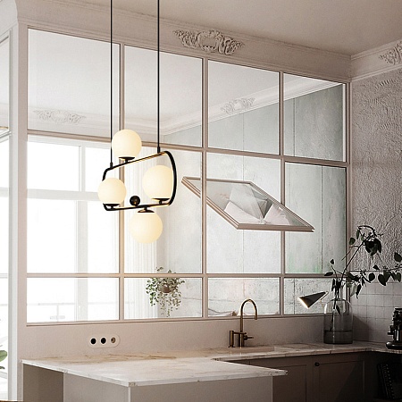 Подвесной Реечный Светильник Hoop L90 Латунь Imperiumloft 101675-26 - фото