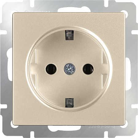 Розетка с заземлением шампань WL11-SKG-01-IP20 - фото