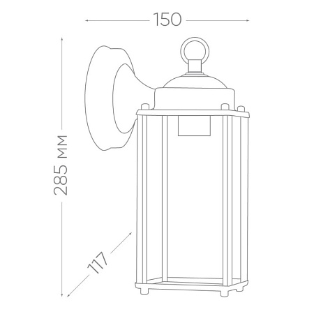 Светильник садово-парковый Feron PL201 на стену вниз 60W E27 230V, белый - фото