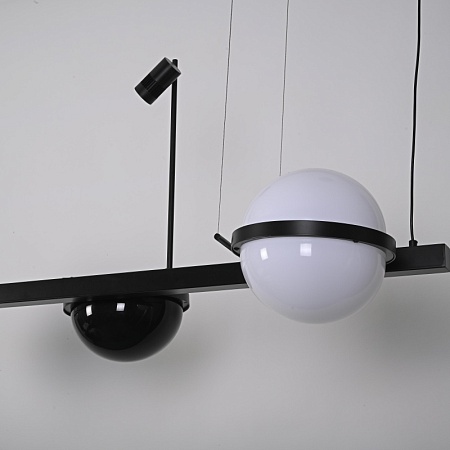 Реечный Подвесной Светильник Palma Wall Lamp 2 Шара + 1 Вазон Горизонтальная Imperiumloft 204172-22 - фото