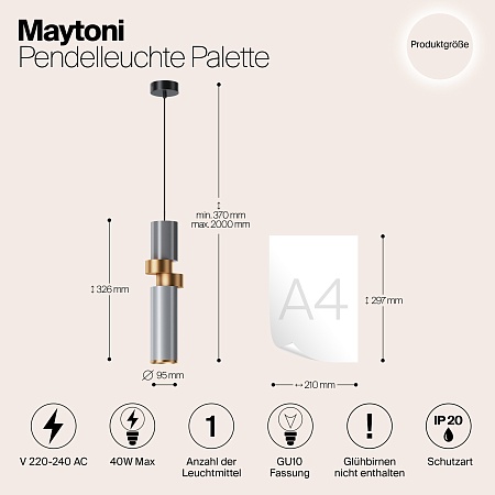 Подвесной светильник Maytoni Palette MOD303PL-01CFL2 - фото