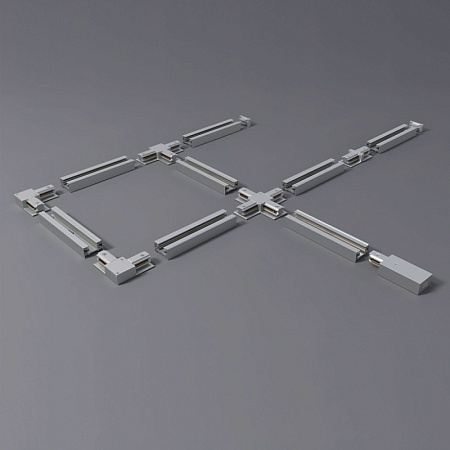 Коннектор прямой для однофазного шинопровода (серебристый) TRC-1-1-I-CH - фото