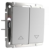 Выключатель жалюзи серебряный WL06-01-02