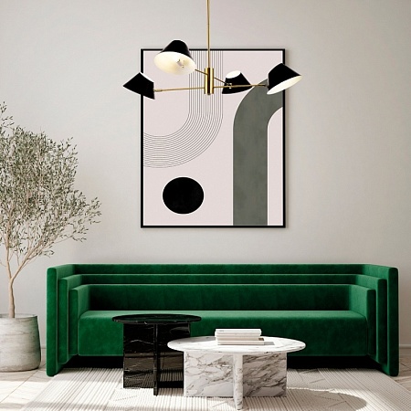 Светильник подвесной Латунь/Черный, Белый E14 6*60W SLE1253-343-06 - фото