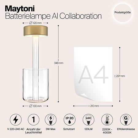 Аккумуляторный светильник Maytoni AI Collaboration MOD229TL-L3G3K1 - фото