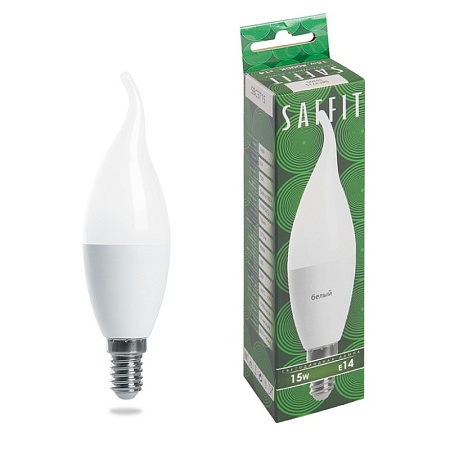 Лампа светодиодная SAFFIT SBC3715 Свеча на ветру E14 15W 230V 4000K - фото