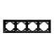 Рамка 4-местная горизонтальная STEKKER, PFR00-9014-03, серия Эрна Элегант, черный - фото