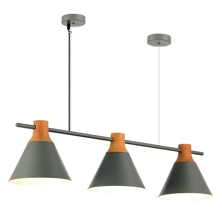 Светильник подвесной Серый/Серый, Светлое дерево E27 3*60W SLE125113-03 - фото