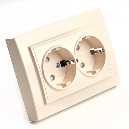 Рамка 2-местная горизонтальная STEKKER, PFR00-9002-02, серия Эрна, слоновая кость - фото