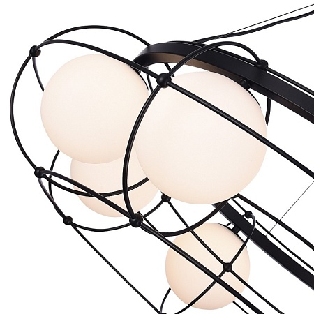 Люстра подвесная ST-Luce Черный/Опал G9 8*5W SL1189.403.08 - фото