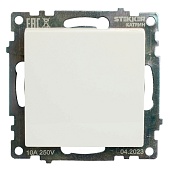 Переключатель перекрестный 1-клавишный (механизм), STEKKER GLS10-7110-01, 250V, 10А, серия Катрин, белый