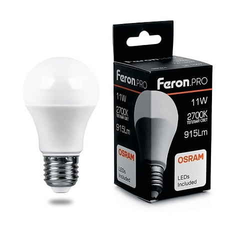 Лампа светодиодная Feron.PRO LB-1011 Шар E27 11W 175-265V 2700K - фото